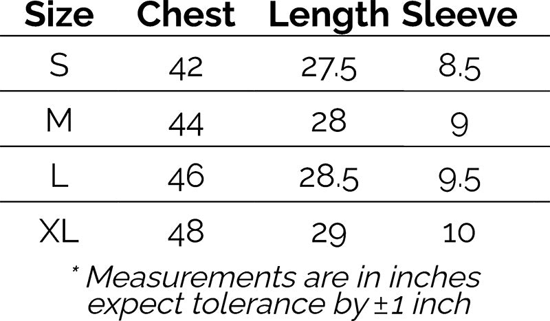 Shirt Size Chart